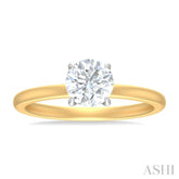 1/20 ctw Circular Shape Round Cut Diamond Semi Mount Engagement Ring in 14K Yellow and White Gold